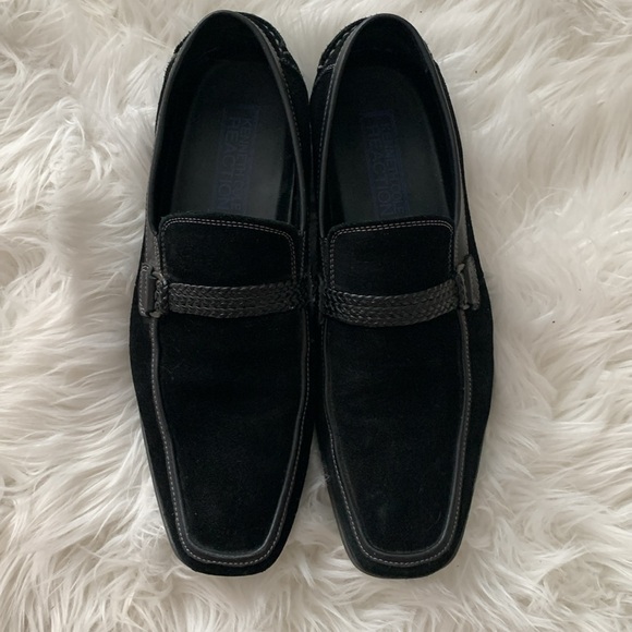 Kenneth Cole Reaction Suede Black Loafers sz 9 Good Condition - Picture 3 of 10